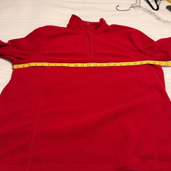 Lands' End Women’s Bold Red Zip-Up Fleece - Picture 4 of 5